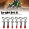 GGFOXLEW 6Pcs Sprocket Bolts Kit, M8x32mm Sprocket Bolt and Nut Kit with Lock Patches, Aluminium Alloy Sprocket Bolts and Nuts Compatible with YZ, YZF, KX, KXF, RM, RMZ, CR, CRF view 2