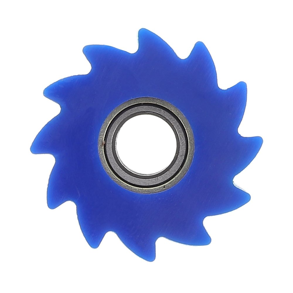 ROMISBABA Motorcycle Chain Guide Tensioner Roller Pulley 10mm Blue for Dirt Pit Mini Bikes Motorized Bike Transmission Adjustment