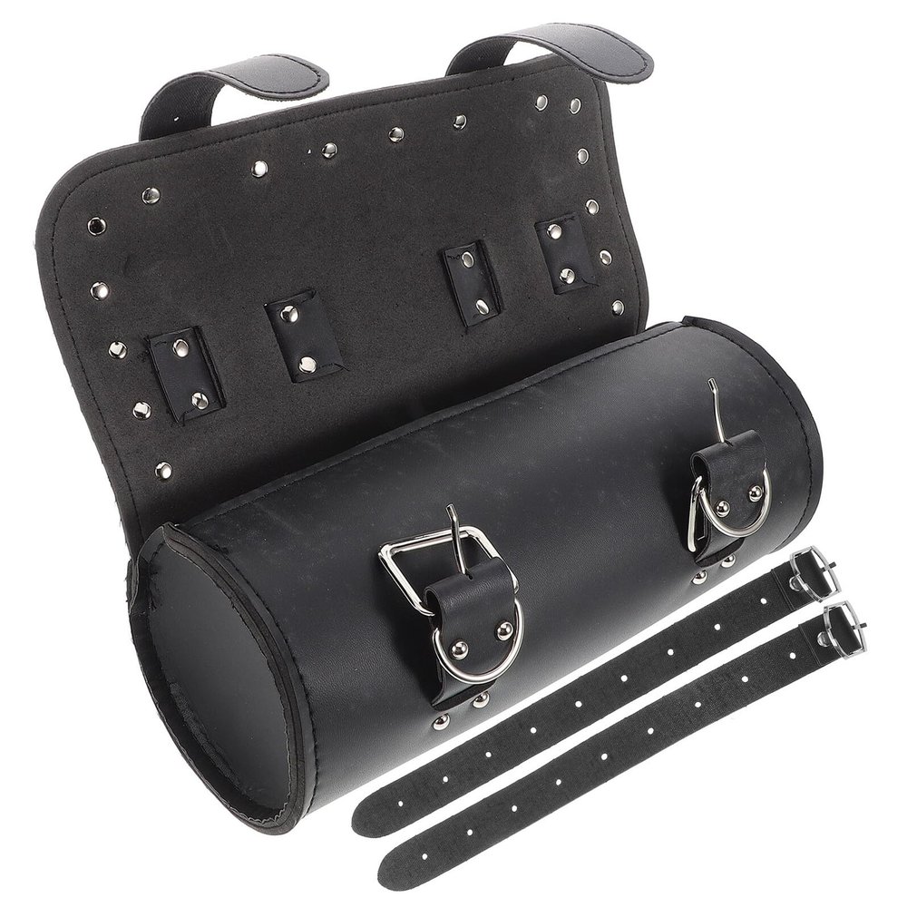 SHINYPASING Motorcycle Handlebar Tool Pouch and Saddle Bag Black Sturdy Motorcycle Side Bag for Electric Bike Storage and Tool Carrying