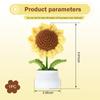 Hugwits Car Crochet Sunflower Ornament, Cute Soft Lightweight Car Sunflower Dashboard Decor, Non-Slip Self-Adhesive Auto Interior Handmade Decoration for Women, Universal for Most Cars (Style A) view 2