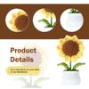 Hugwits Car Crochet Sunflower Ornament, Cute Soft Lightweight Car Sunflower Dashboard Decor, Non-Slip Self-Adhesive Auto Interior Handmade Decoration for Women, Universal for Most Cars (Style A) view 3