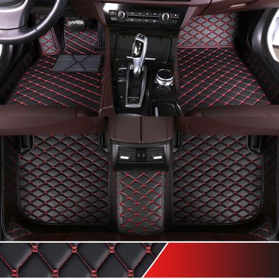Car Floor Mats Fit for Dodge Avenger 2010-2014- Faux Leather Floor Mats for Car,Car Mats All Weather Deep-Dish Odorless,Auto Interior Accessories (Black/Red)