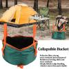 Collapsible Bucket, Portable Folding Water Container, Lightweight Wash Basin, Car Wash Bucket with Handle for Camping, Dish Washing, Laundry, Fishing,Hiking (Dark Green) view 2