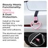 2Pcs Light Pink Heart Shaped Car Handle Straps Interior Decor & 4Pcs Cat's Paw Pink Tire Valve Caps Anodized Aluminum Corrosion Resistant Universal for Cars Trucks SUVs Motorcycles Bikes view 4
