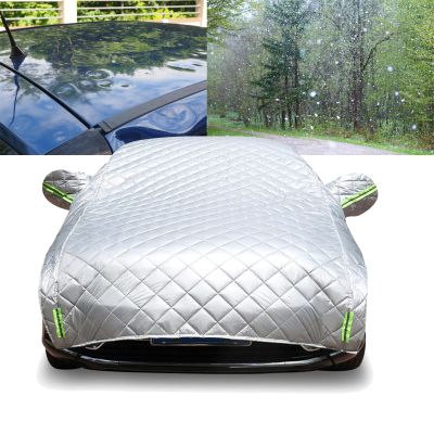 Hail Protector Car Cover for Toyota Camry 2018-2024, Outdoor Anti-Hail Waterproof Automatic Half Car Covers All Weather Snow Dust Sun with Reflective Strips(Silver) xh319