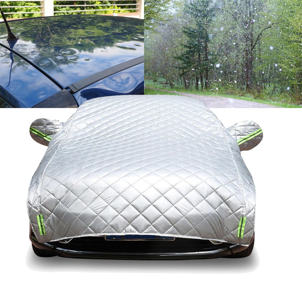 Hail Protector Car Cover for Toyota Camry 2018-2024, Outdoor Anti-Hail Waterproof Automatic Half Car Covers All Weather Snow Dust Sun with Reflective Strips(Silver) xh319