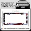 American Flag License Plate Frames - 2 Pack Patriotic Matte Stripe US Flag Gloss License Plate Frame Holder Car Plate Frame Covers with 4 Holes Screws Fasteners Caps for Standard US 12x6 Inch view 2