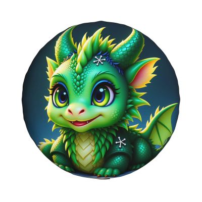 Flonty Cute Green Dragon Tire Covers Spare Tire Cover Weatherproof Universal Wheel Protectors Fit SUV Truck Camper Trailer 17 inch