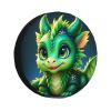 Flonty Cute Green Dragon Tire Covers Spare Tire Cover Weatherproof Universal Wheel Protectors Fit SUV Truck Camper Trailer 17 inch view 2