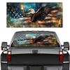 Eagle Holding Torch Truck Rear Window Decal Patriotic Back Graphic Perforated Vinyl Sticker for Truck Car SUV Van, American Flag in the Flames of War Auto Decoration Trucks Rear Window Film Decal, L view 1