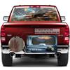 Eagle Holding Torch Truck Rear Window Decal Patriotic Back Graphic Perforated Vinyl Sticker for Truck Car SUV Van, American Flag in the Flames of War Auto Decoration Trucks Rear Window Film Decal, L view 3