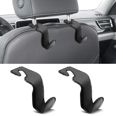 USSDE Car Seat Hooks Vehicle Headrest Back Storage Organizer 2 Pack for Purses Bags Backpacks Groceries Hanger Holder - Universal Sturdy Holds 55lbs 360 Rotating (Style B/Black)