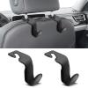 USSDE Car Seat Hooks Vehicle Headrest Back Storage Organizer 2 Pack for Purses Bags Backpacks Groceries Hanger Holder - Universal Sturdy Holds 55lbs 360 Rotating (Style B/Black) view 1
