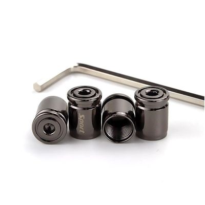 4pcs Anti-Theft Tyre Valve Caps for Honda Pilot Elite 2023 Premium Metal Dust Covers with Rubber O-Ring Seal and Hex Wrench Locking System,Black