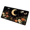 Moon Butterfly Front License Plate for Women Wildflowers Night Flowers Stars Car Vanity Plates Decorative Aluminum Metal Cute Novelty License Plate 6x12 Inch (4 Holes) view 3