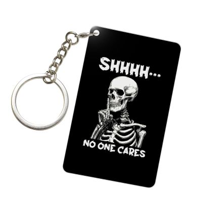 Kangweida Shhhh No One Cares 23 Inch Rectangular Keychain Custom Design Durable Fashionable