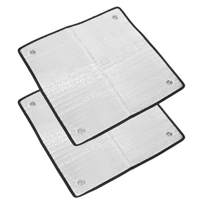 Zerodeko 2pcs Car Windshield Sun Shade Heat Insulation Aluminum Foil Window Thermal Insulation Sunshade with Suction Cups 50x50cm for Summer Sun Protection and Dashboard Heat Reduction