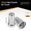 HQALTY 33mm Lug Nut Covers - ABS Chrome Push-on Wheel Nut Covers for Semi Trucks (60Pcs) view 3