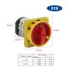 HJDIPCKYVG 20/25/32/50/75/125A Two Poles Rotary Cam Switch YMZ12 Series Padlock Power Cut Off Electronic Starter Control(32A) view 2