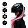 sdidzad 2 PCS Motorcycle Helmet Pigtails Hair, Fashionable Helmet Hair Decoration with Detachable Suction Cup, Personalized Smooth Helmet Black & Pink Ponytail (Helmet not Included) view 4