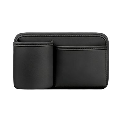 Yidcidu Car Seat Back Storage Bag, Leather Scratch-resistant Door Organizer, Multifunctional Storage Box with Partition Design for Phone, Bottle, Trash, for Dashboard, Seatbacks (Black)