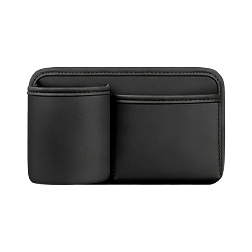 Yidcidu Car Seat Back Storage Bag, Leather Scratch-resistant Door Organizer, Multifunctional Storage Box with Partition Design for Phone, Bottle, Trash, for Dashboard, Seatbacks (Black)
