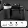 Yidcidu Car Seat Back Storage Bag, Leather Scratch-resistant Door Organizer, Multifunctional Storage Box with Partition Design for Phone, Bottle, Trash, for Dashboard, Seatbacks (Black) view 3
