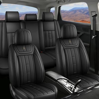 SARISKA Car Seat Cover for Subaru Crosstrek 2016-2026 Waterproof Nappa Faux Leather Car Seat Protector Stylish Seat Covers for Car, Non-Slip and Airbag Compatible, Interior Accessories(Black)