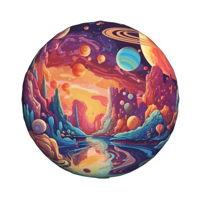 Zhufwei Watercolor Fairy in Forest Spare Tire Cover 16 inch, Universal Waterproof Dust-Proof Sun Protection Cover with Adjustable Nylon Rope Easy Installation for Jeep Trailer SUV Truck RV