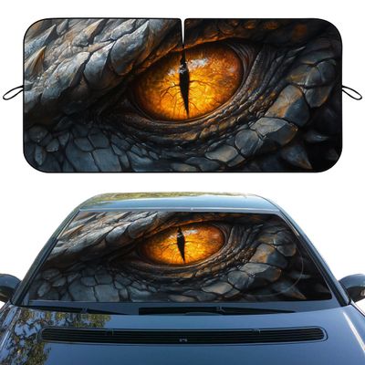 Dragon Eye Car Windshield Sunshade Folding Fantasy Fire Mythical Creature Heatshield Front Window Car Sun Shade Windshield Sun Visor Protector for Car Sedan Truck SUV Accessories 59" L x 31.5" W