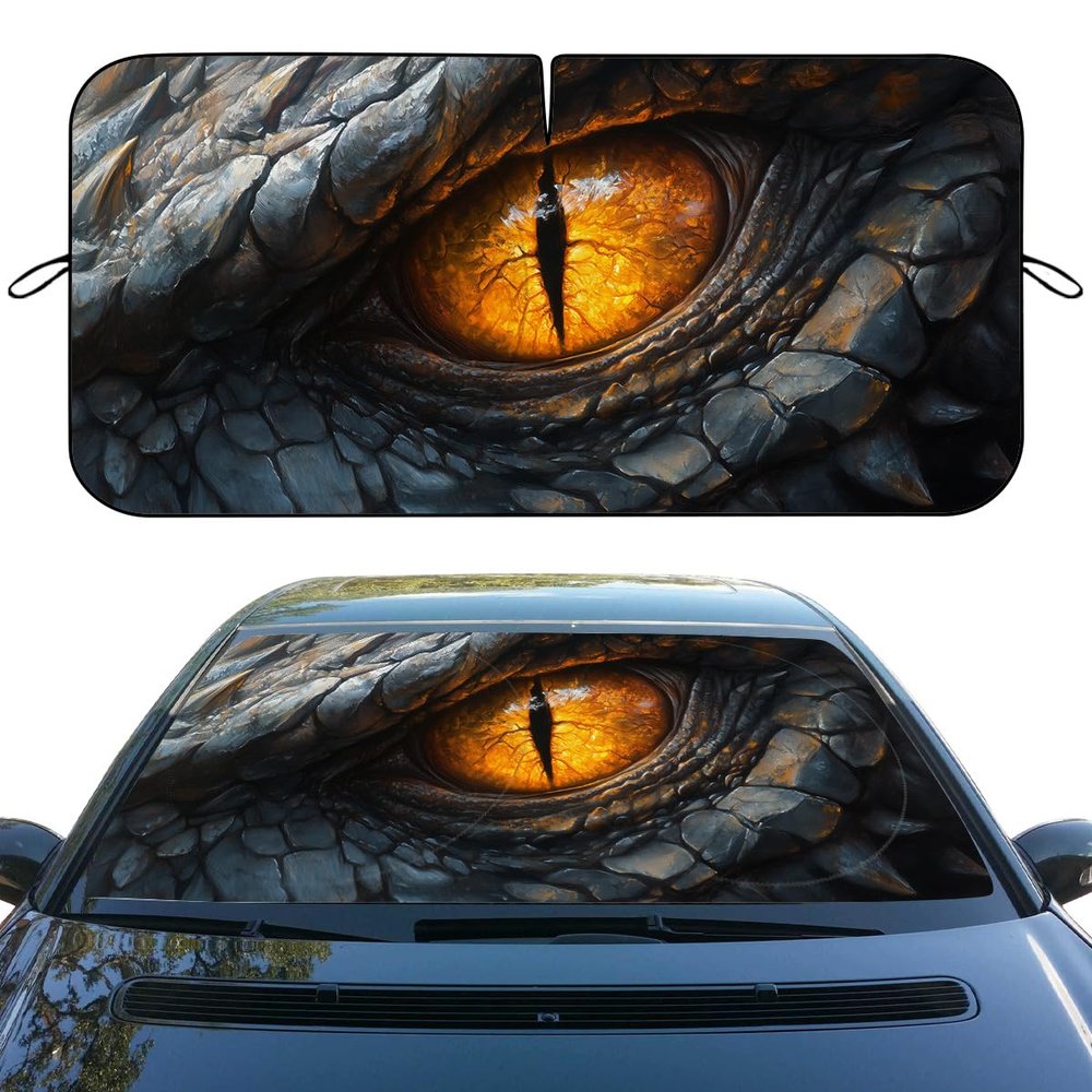Dragon Eye Car Windshield Sunshade Folding Fantasy Fire Mythical Creature Heatshield Front Window Car Sun Shade Windshield Sun Visor Protector for Car Sedan Truck SUV Accessories 59" L x 31.5" W