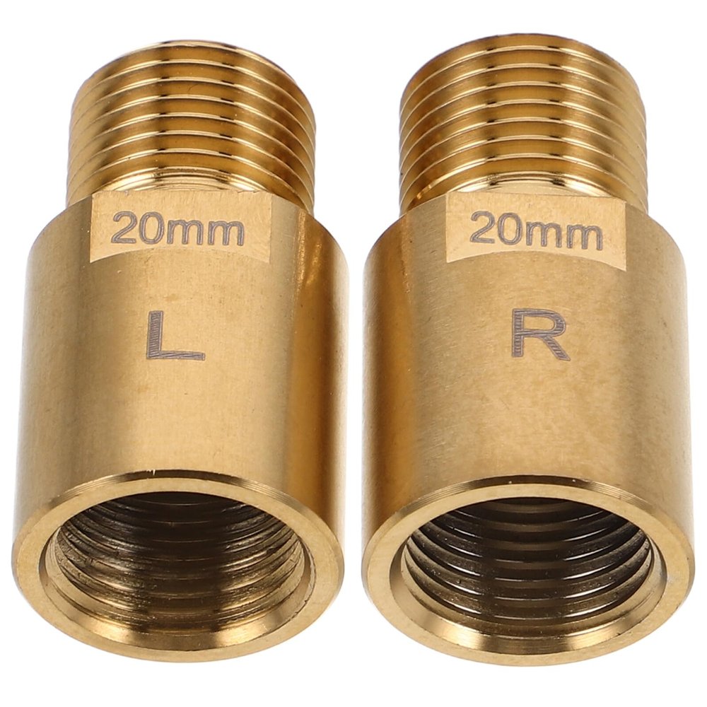 Amosfun Bike Pedal Extenders Pair Gold Alloy Pedal Extension Axle Sturdy Compact Adapter for Mountain Bike Cycling Accessories