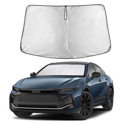 Autovir Windshield Sun Shade Fit for 2023-2024 2025 2026 Toyota Crown Sunshade, Front Car Window Shades Sun Visor, Blocks UV Rays & Heat, Car Accessories