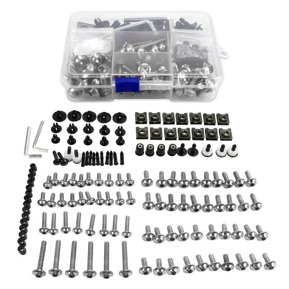 zhyubnd 195 Pcs Motorcycle Fairing Bolts and Nuts Kit for RVF400 NC35 1988 1989 1990 1991 1992 1993 1994 1995 96 Aluminum Fairing Bolts Screws Bolts Fasteners Set