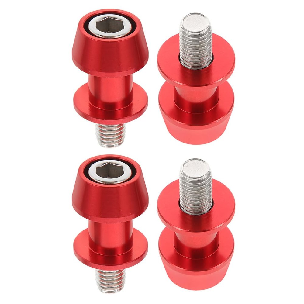 HEMOTON 2 Pairs 10mm Aluminum Motorcycle Swing Arm Spools Replacement Bobbins Sliders for Swingarm Stand Paddock Use Compatible with Sport Bikes and Cruisers