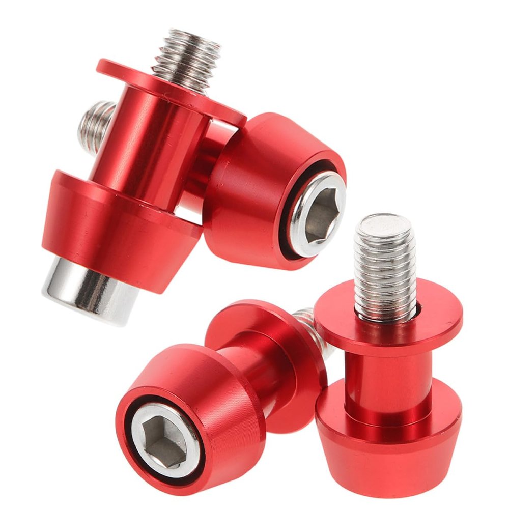 Cabilock Universal Motorcycle Swingarm Spools Sliders Stand Screws 10mm Aluminum Alloy Replacement Bobbins for Motorcycle Swing Arm Paddock Lift Support 2 Pairs