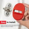 wipcowi 4 PCS Car Door Latches Covers, Anti-rust Shock-absorbing Buffer Pad, ABS Thickened Door Latch Decoration Paint Guard, Self-adhesive Protection Cover for Most Cars (Carbon Fiber Red) view 4