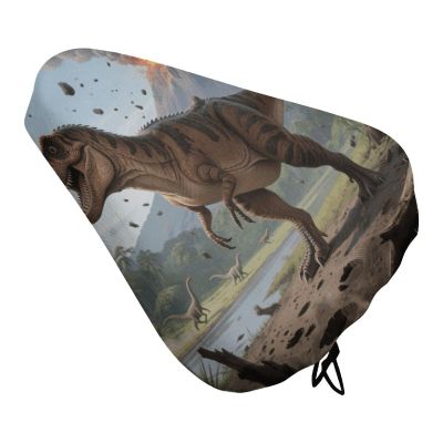 Bike Seat Cover Soft Comfort Bike Seat Cushion for Women Men Dinosaur in Volcanic Forest Waterproof Bicycle Seats Cushion Protective with Drawstring, Fit for City Road/Mountain