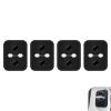 wipcowi 4 PCS Car Door Strike Protector, 3.35" x 2.60" Silicone Door Latch Cover, Noise Reduction Car Shock-absorbing Pad, Universal Auto Protective Accessories (Black) view 1