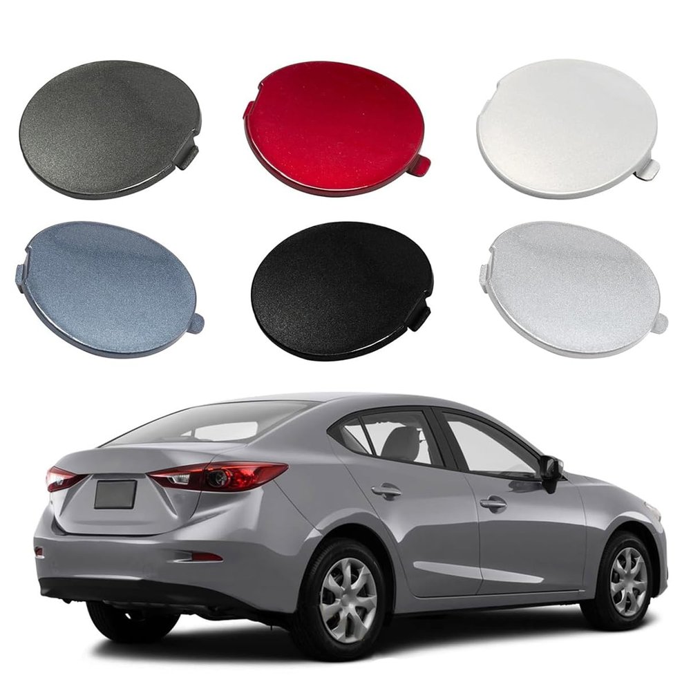 AUPSPUD Rear Bumper Tow Hook Hole Cover Cap for Mazda 3 Axela Sedan 2014 2015 2016 2017 2018 BHN1-50-EL1-BB, BHN1-50-EK1-BB (Red, Right)