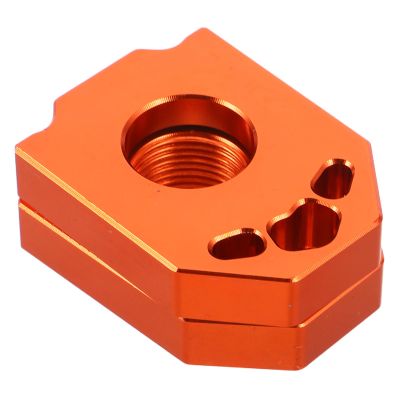 Pair of Aluminum Alloy Motorcycle Chain Tensioners in Orange for Trails