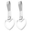 JRYEM 2PCS Heart Shaped Car Handle Straps, Rear Bumper Warning Keychain Ring for Car Exterior Accessories (White-Silver) view 1