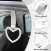 JRYEM 2PCS Heart Shaped Car Handle Straps, Rear Bumper Warning Keychain Ring for Car Exterior Accessories (White-Silver) view 3