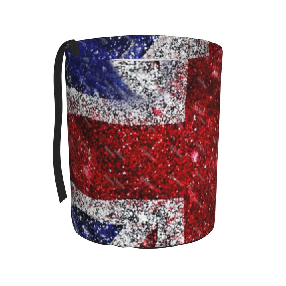 XDMGJQK British Flag Pattern Car Trash Can with Strap, 3l Vehicle Garbage Bin, Foldable Oxford Cloth Auto Trash Bag for Car Truck SUV Interior Organization