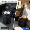 YSFER 2 PCS Collapsible Car Trash Can, Multipurpose Portable Automotive Garbage Bin with Hanging Loop, Waterproof Oxford Cloth Trash Bag Washable Waste Basket for Cars Trucks SUVs view 3