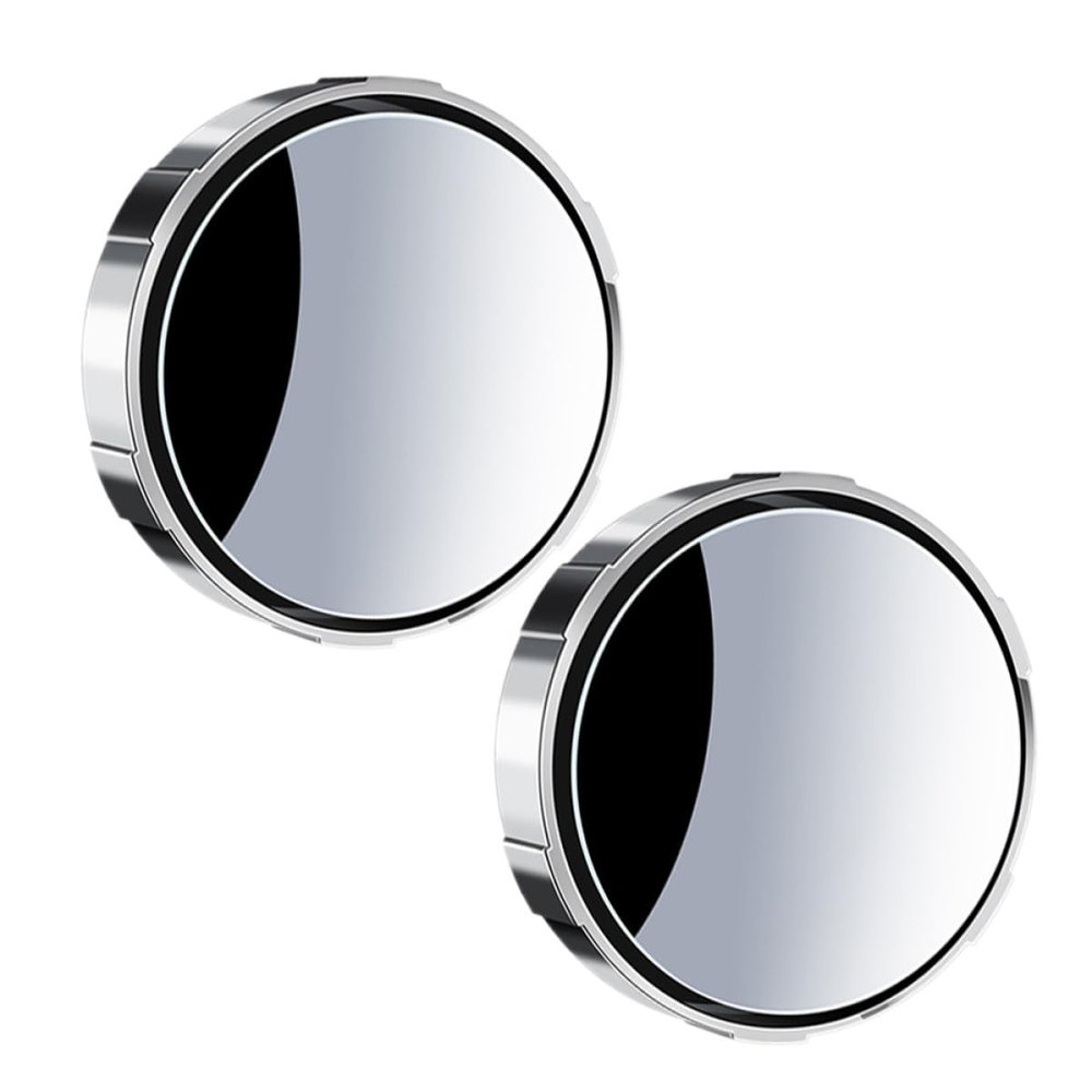 HANABASS 2pcs Suction Cup Rear View Mirror Wide Angle Blind Spot Mirror for Car Automotive Silver Abs with Enhanced Clarity Suitable for Suvs and Trucks