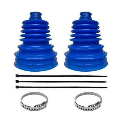 Guilcam 2PCS Car CV Boot, Silicone Dustproof Axle Joint CV Boot with Stainless Steel Clamps & Cable Ties, Anti-Dust Automotive Axle Joint Repair Kit, Universal for SUV Sedan Truck (Blue)
