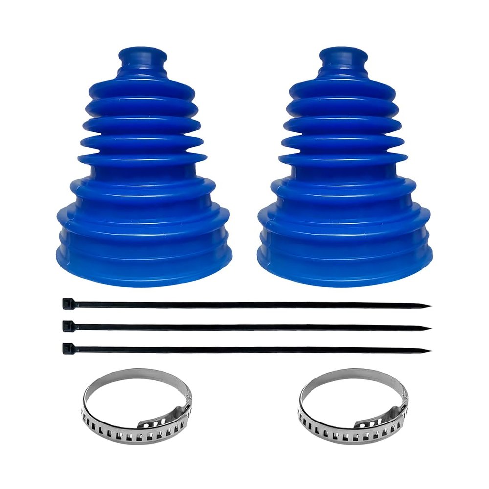 Guilcam 2PCS Car CV Boot, Silicone Dustproof Axle Joint CV Boot with Stainless Steel Clamps & Cable Ties, Anti-Dust Automotive Axle Joint Repair Kit, Universal for SUV Sedan Truck (Blue)