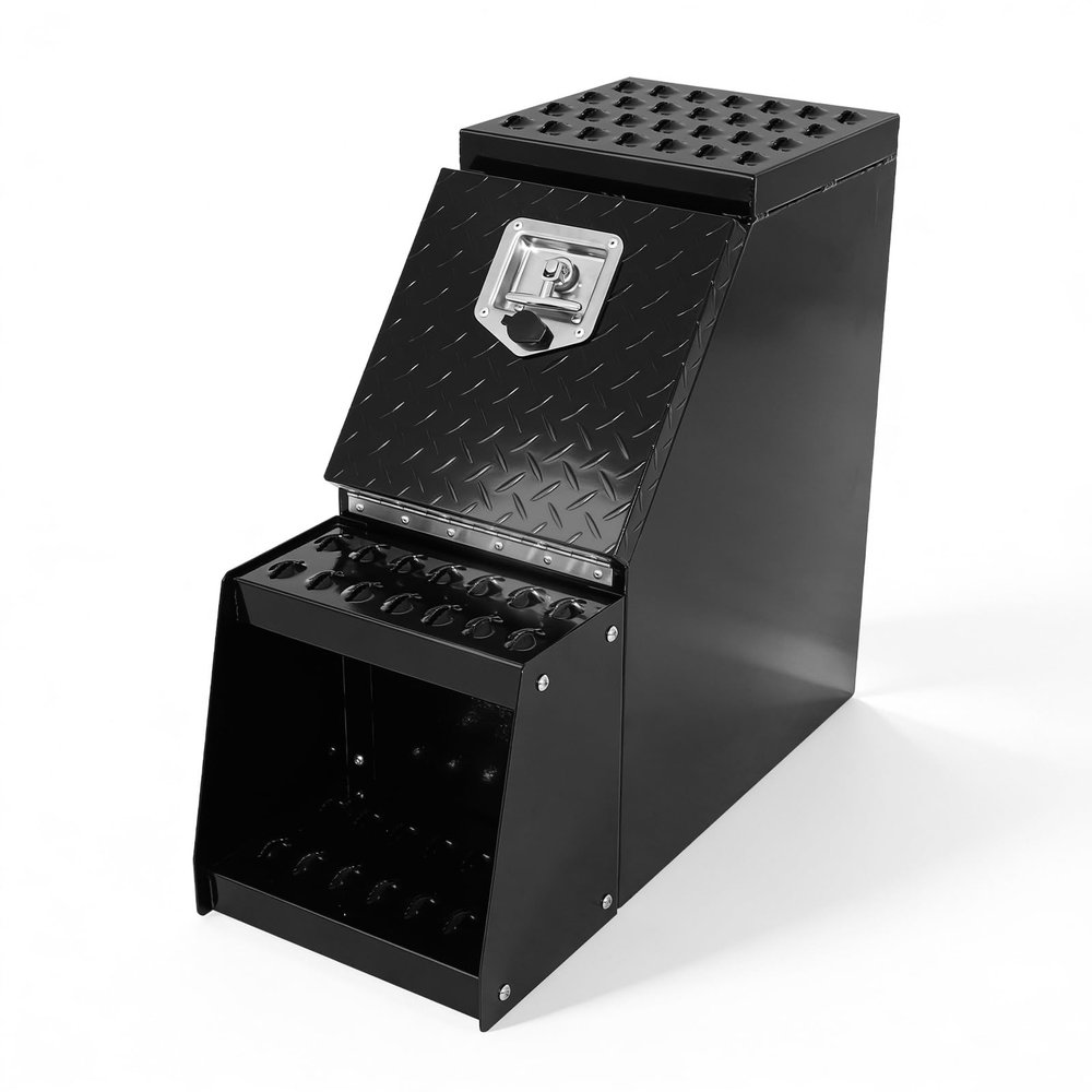 Truck Step Tool Box 12" Heavy Duty Aluminum Side Mount Lockable Storage