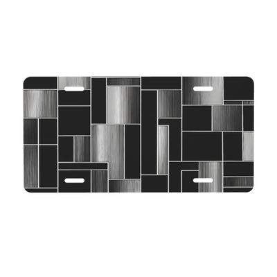 Black and White License Plate Cover Front License Plate Frame Aluminum Car Decor Vanity Tag for SUV Sedan Truck Pickup 4 Holes 6x12 Inch